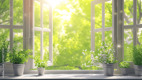 Spring cleaning with open windows and fresh air