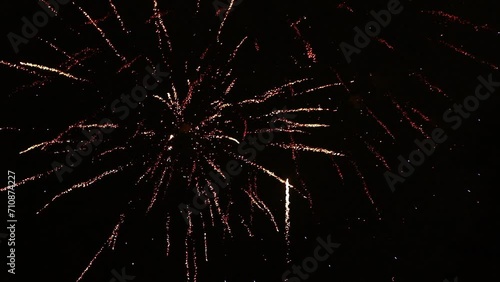 Beautiful festive fireworks in a dark sky.