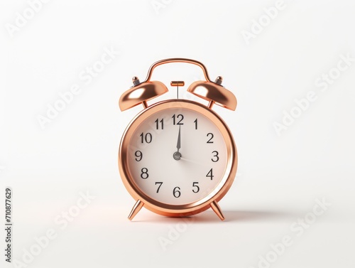 retro alarm clock on white background