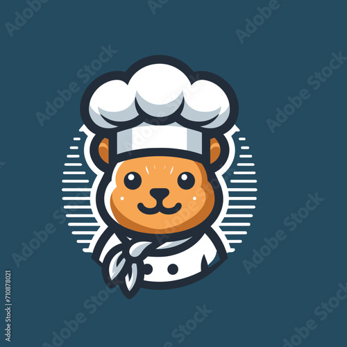 mascot logo of a toque-wearing squirrel chef