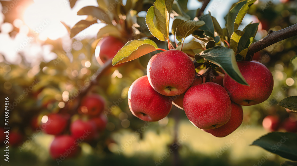 Obraz premium Fresh Apples on the Tree