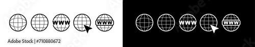 Web site icon line set. Editable line www icon