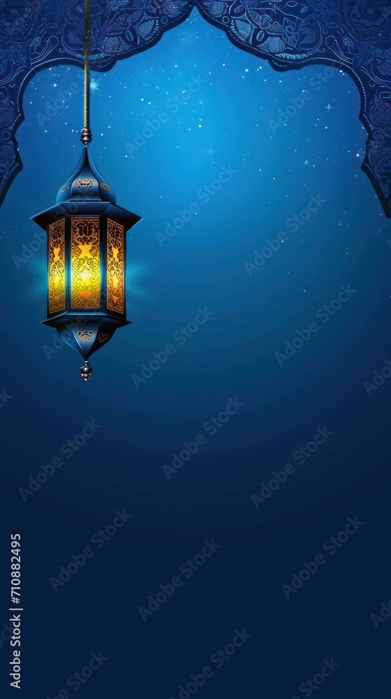 Eid Mubarak Celebration Lantern. A Lantern Amidst Simple Islamic Artistry Ramadhan Month With a lot of Copy Space Eid Mubarak Celebration Lantern. A Lantern Amidst Simple Islamic Artistry Ramadhan Month With a lot of Copy Space