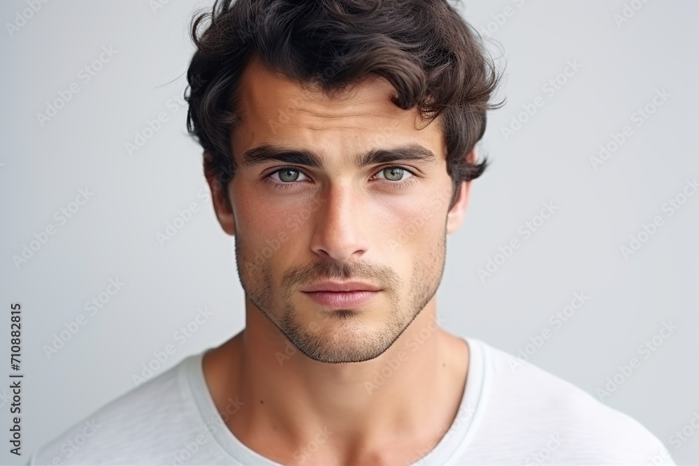 Obraz premium Portrait of young handsome man on white background