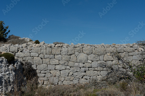 stone wall with sky