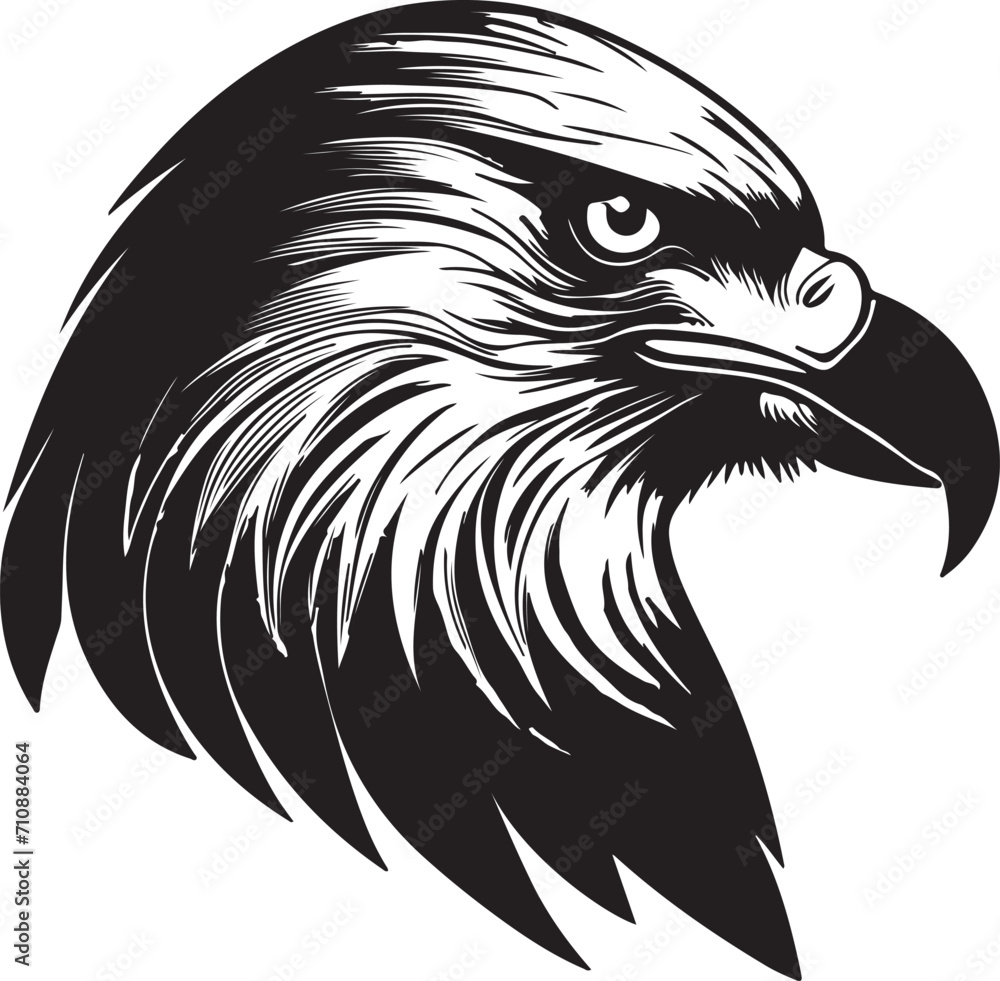 Fototapeta premium Eagle head silhouette, Vector artwork of Eagle head.