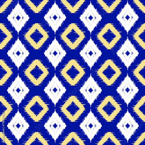 Seamless pattern ikat style,fabric design.