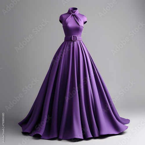 a purple dress with a belt