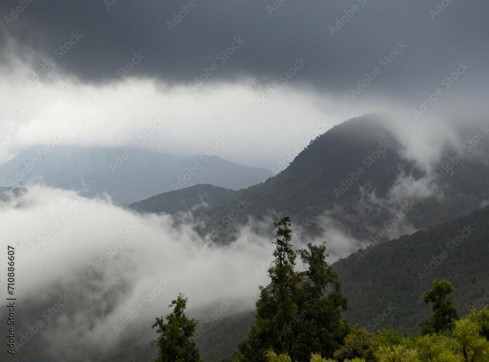 Foggy mountains landscape wallpaper