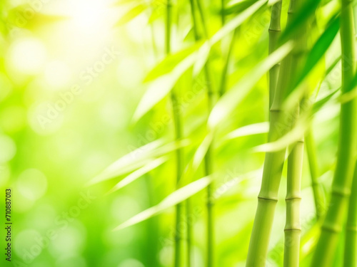 Abstract blur bamboo forest with sunligh ai image 