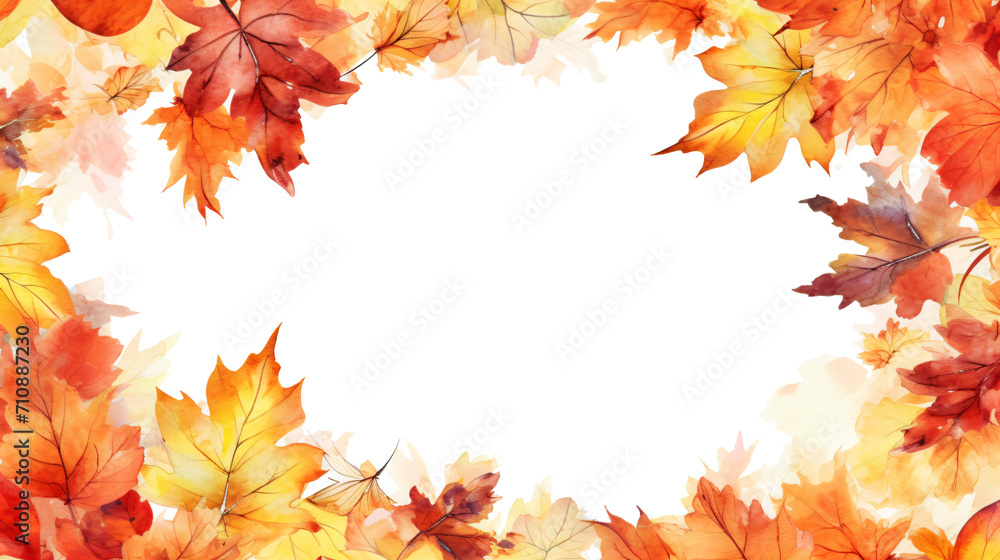 autumn leaves frame in watercolor painting design isolated against transparent background autumn leaves frame in watercolor painting design isolated against transparent background