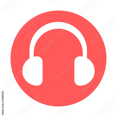 Headphones earphones flat icon. Headphone icon