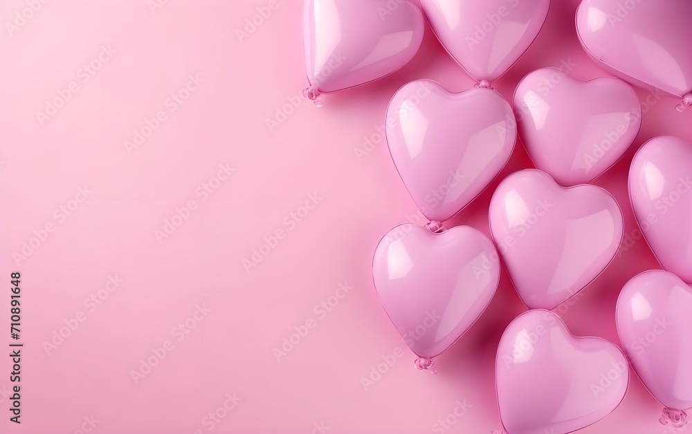 Valentine's day background with heart shaped balloons.