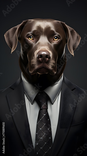 a dog in a suit