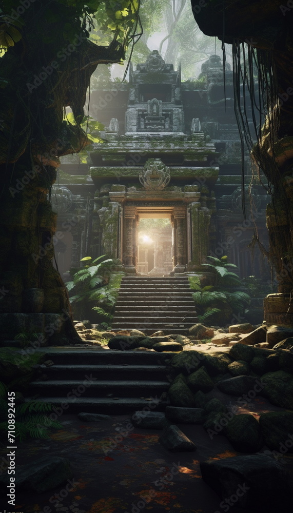 Obraz premium ancient temple of peru in the jungle
