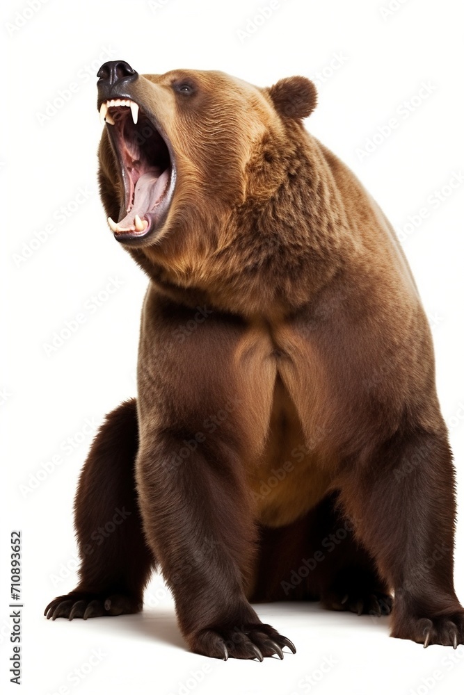 Obraz premium Portrait of a growling grizzly bear