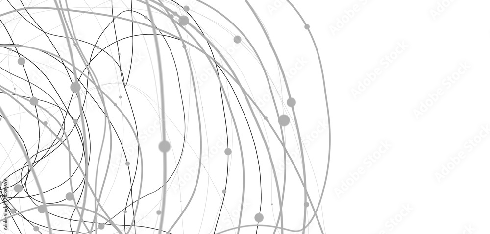 Fototapeta premium Abstract plexus blue geometry background. Digital technology network connection concept. 3D rendered illustration