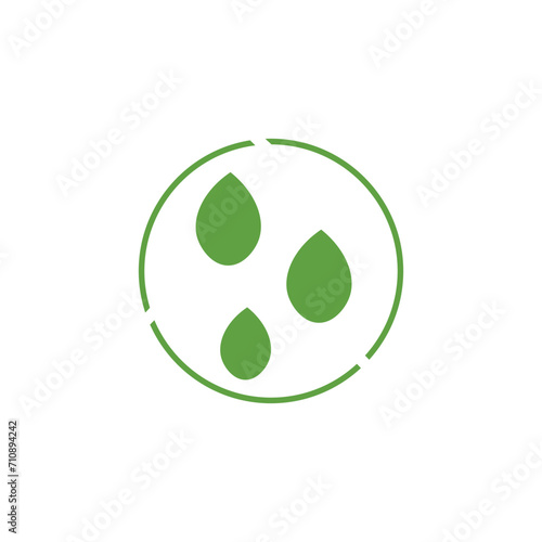 Green water drops on white ...