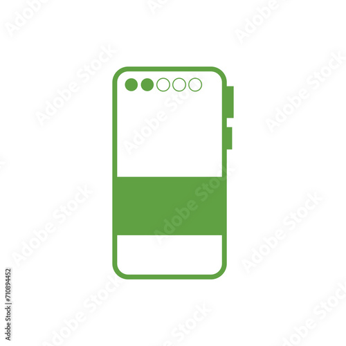 Green power bank on white b...
