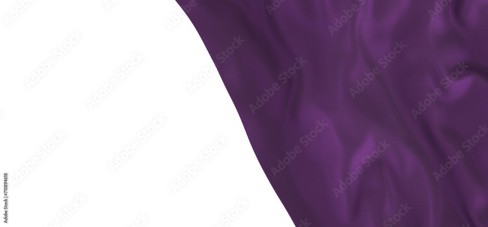 Smooth elegant purple cloth on grey background
