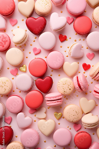 Colorful macaroons, sweet french pastry dessert