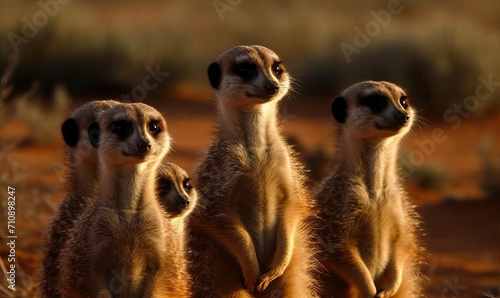 Wallpaper Mural A meerkat family stands and watches the area. Torontodigital.ca