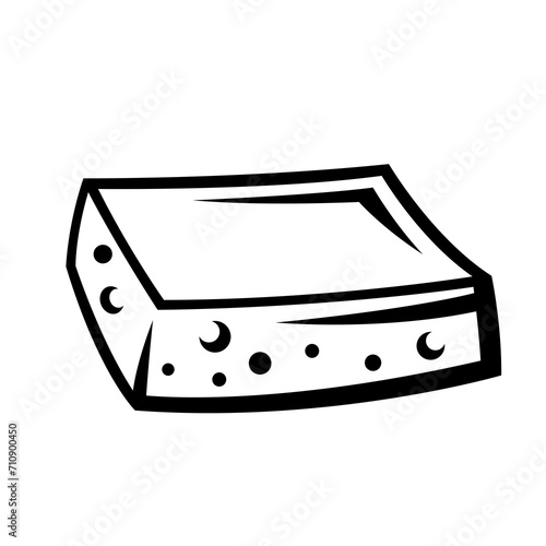 Illustration of sponge. Housekeeping cleaning item for service and advertising.
