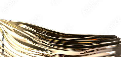 Elegant Reflections: Abstract 3D Gold Cloth Illustration for Reflective Designs