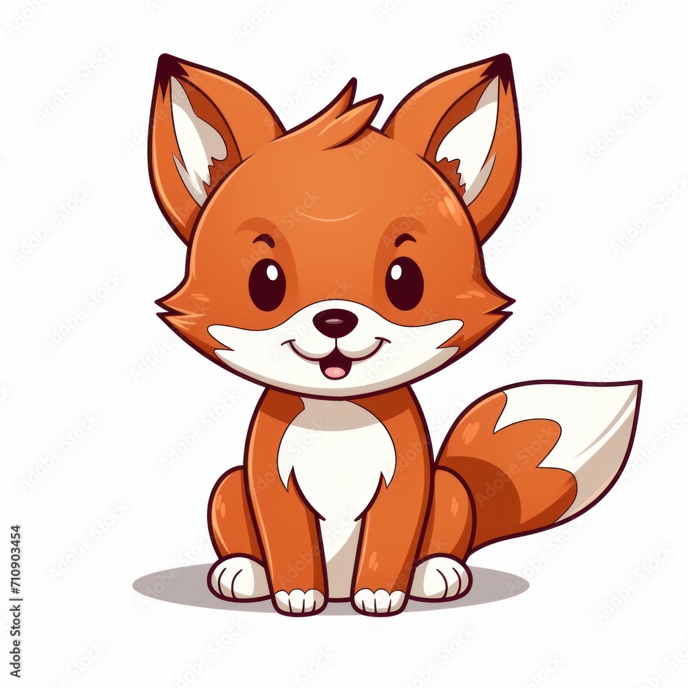 A cartoon illustration of a cute fox sitting down. A cartoon illustration of a cute fox sitting down.