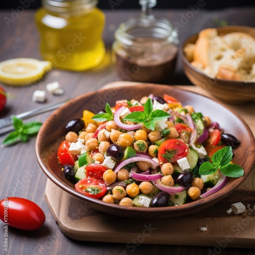 Wallpaper Mural Refreshing and Healthy Mediterranean Chickpea Salad with Fresh Vegetables Torontodigital.ca