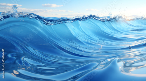 Blue abstract waves. Wallpaper, illustration, background.