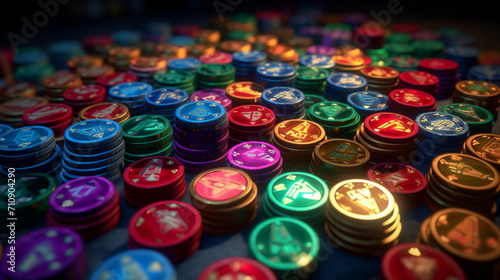 colored casino chips