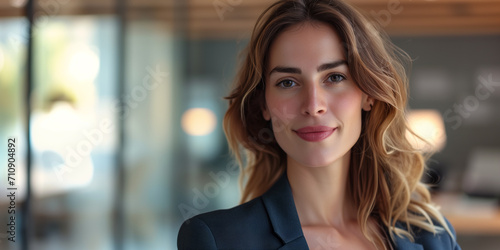 Wallpaper Mural Geschäftsfrau im Bürogebäude portraitiert Torontodigital.ca