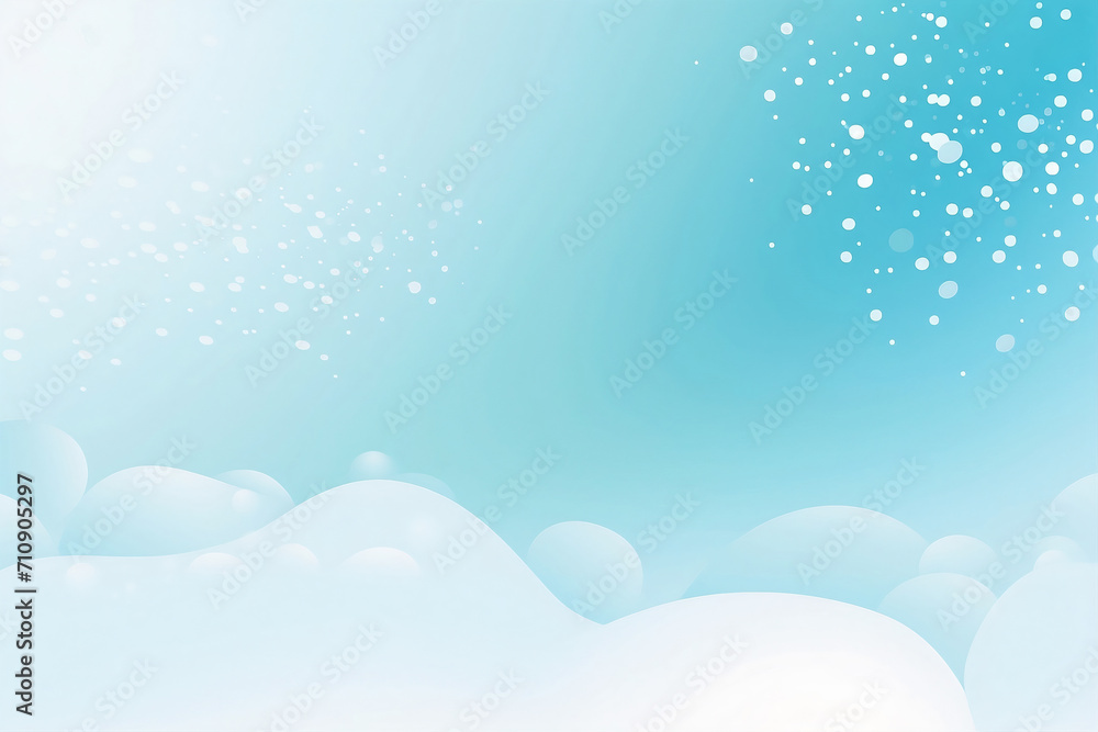 Obraz premium Winter blue and white soft background colors with white dots and transparent clouds.