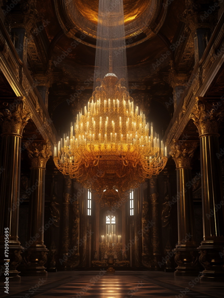 Obraz premium antique chandelier in the temple