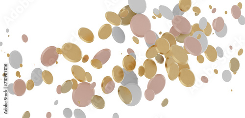 gold Burst: Astonishing 3D Illustration of Bursting gold Confetti