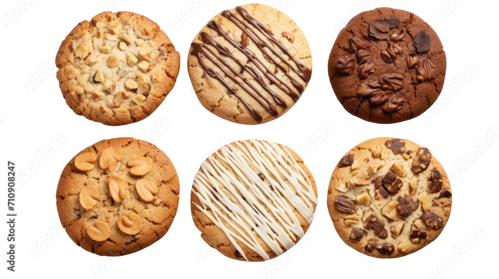 Delicious cookies photographed from above, isolated Delicious cookies photographed from above, isolated