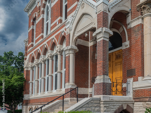 Willard Library entrance, Evansville Indiana U.S.A. photo