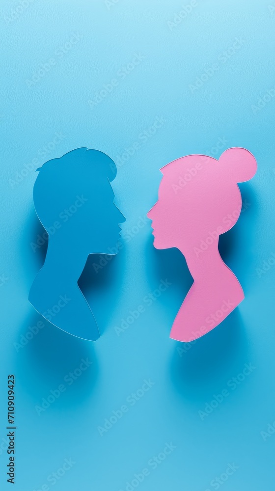 Paper Cutouts of Womans and Mans Heads for Art and Craft Projects Paper Cutouts of Womans and Mans Heads for Art and Craft Projects