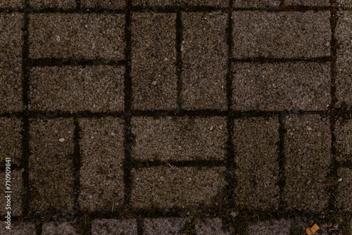 The texture of the paved tile on the bottom of the street  Cement brick squared stone floor background