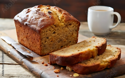 Capture the essence of Banana Bread in a mouthwatering food photography shot