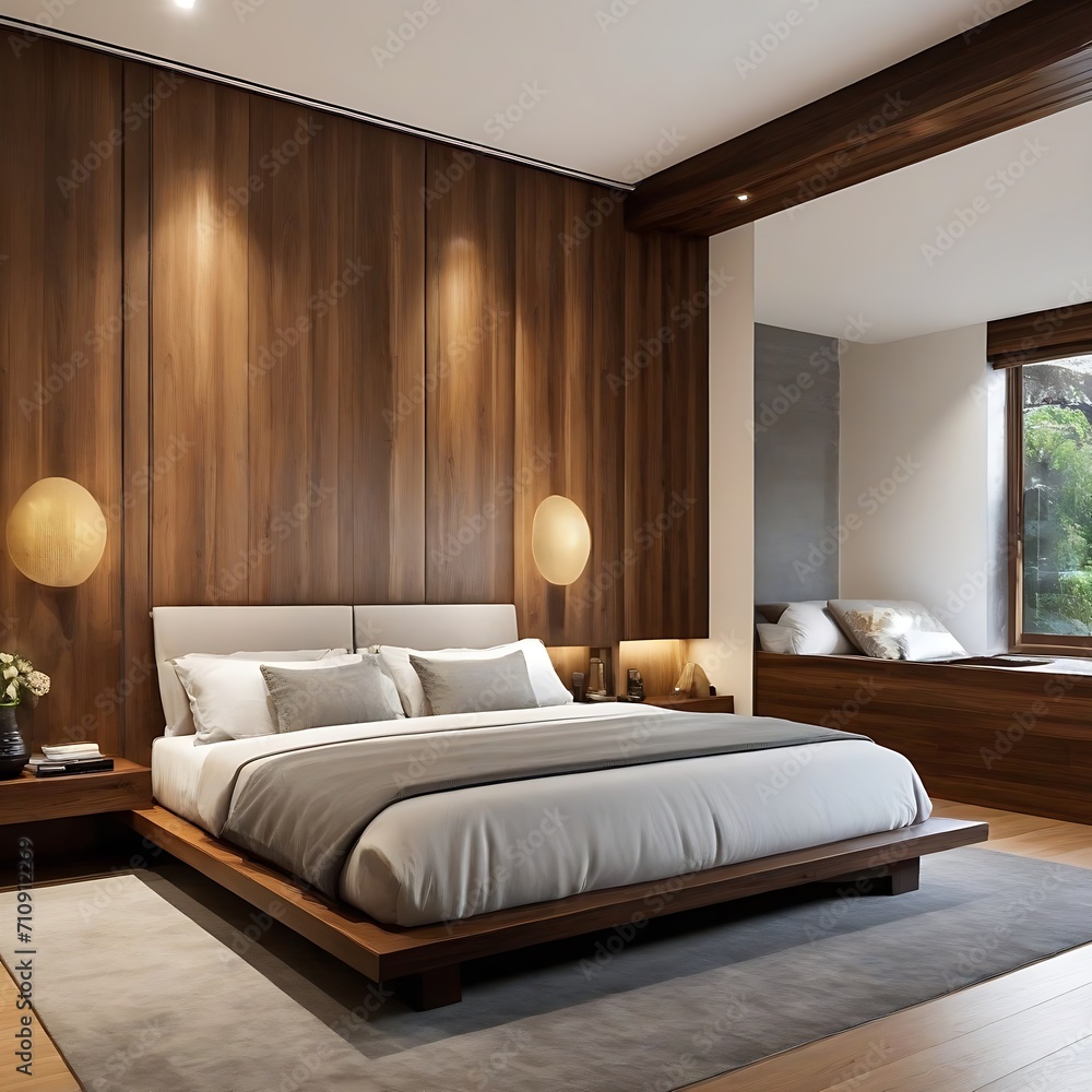Modern wooden style bedroom interior design Modern wooden style bedroom interior design
