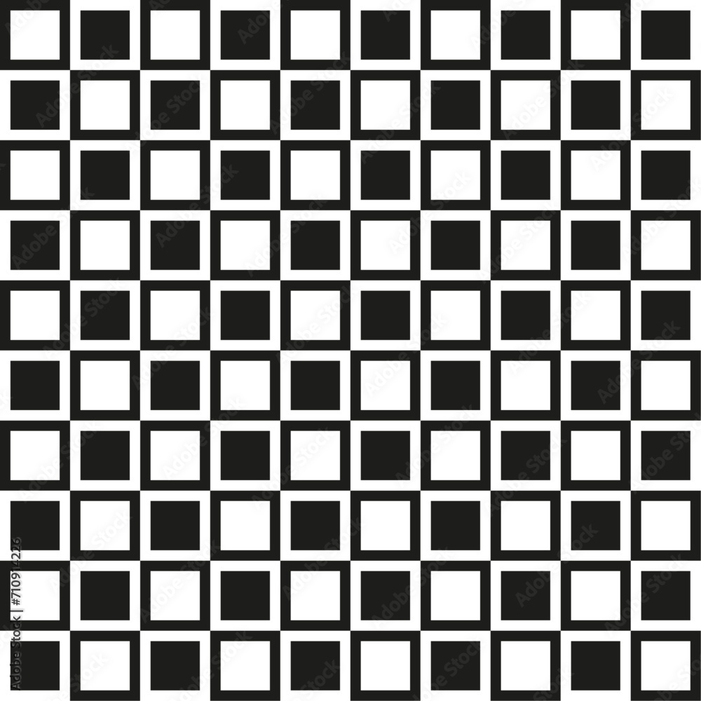 Abstract background. Chess board. Optical illusion. Black and white. Seamless pattern. Abstract background. Chess board. Optical illusion. Black and white. Seamless pattern.