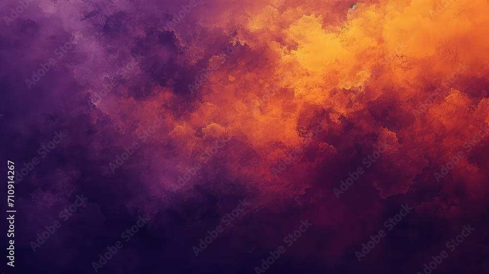 Abstract gradient art style from purple to yellow, contemplative night sky in space. - obrazy, fototapety, plakaty 