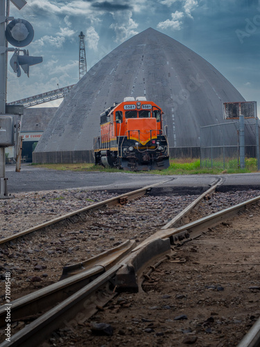 locomotive at evansville station, indiana photo