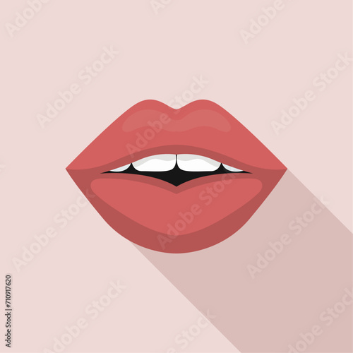 Valentine day lips flat vector illustration 02