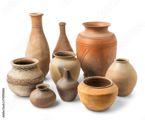 Pottery and ceramics craft isolated on white or transparent background