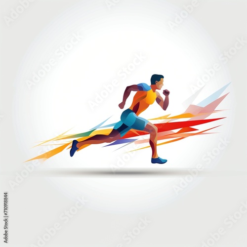 Colorful illustration of a runner
