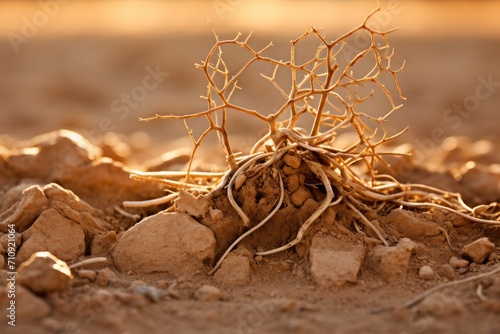 Desert Plants Roots in a Arid Landscape close up