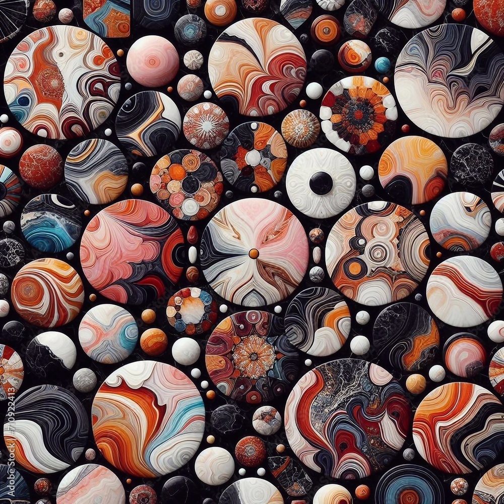 Marble pebbles background. AI generated illustration